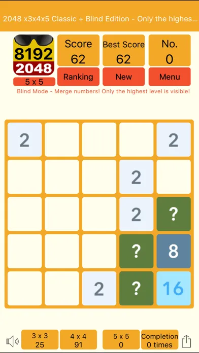 Capturas de pantalla de 2048 3x3 4x4 5x5 + Blind