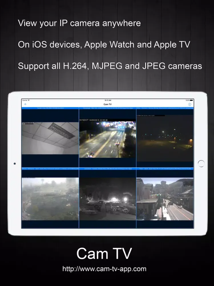Capturas de tela do Cam TV iPad 
