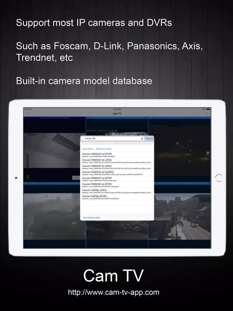 Capturas de tela do Cam TV iPad 
