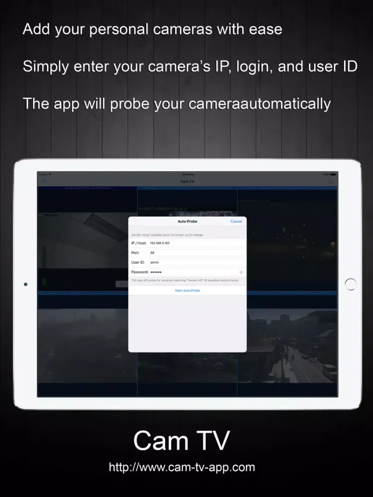 Capturas de tela do Cam TV iPad 