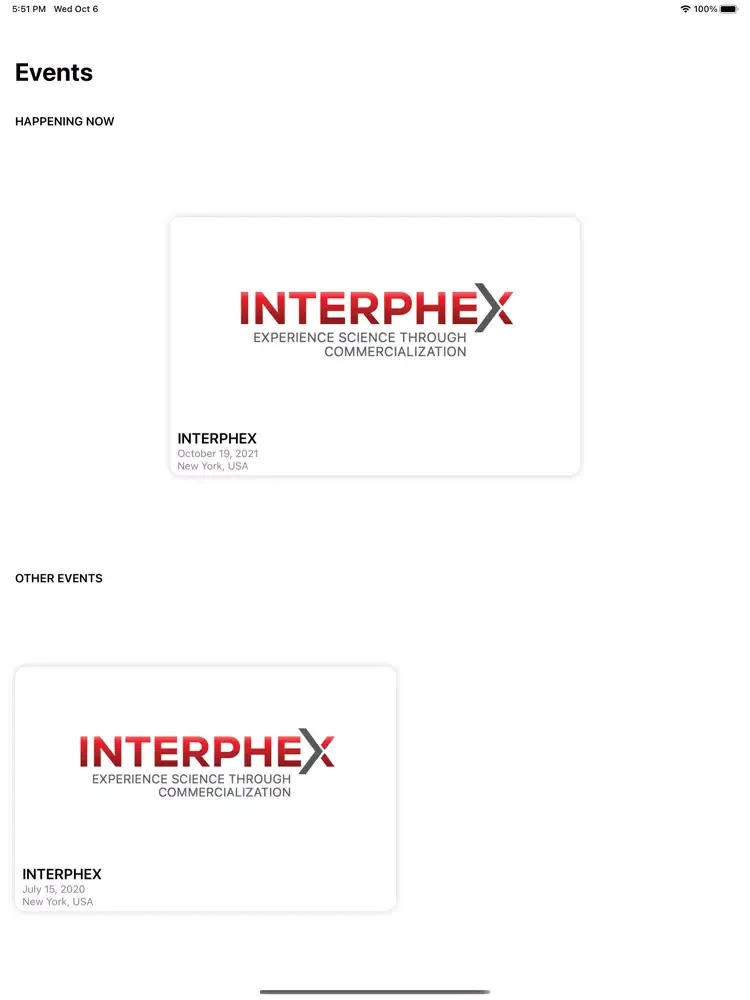 Captures d'écran de INTERPHEX Events iPad 