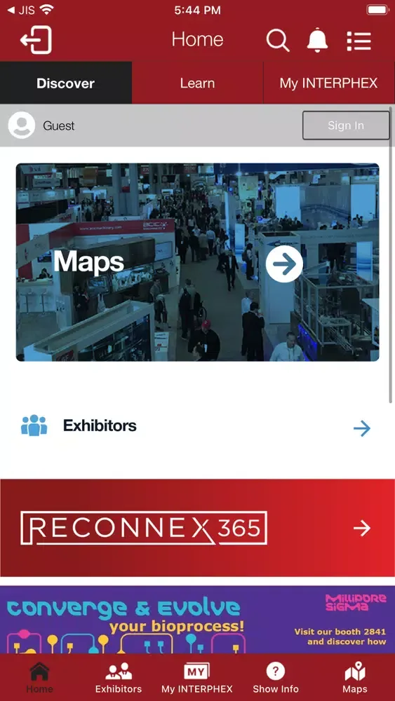 Captures d'écran de INTERPHEX Events