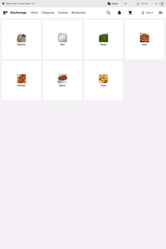 Sherpackage Food Screenshots