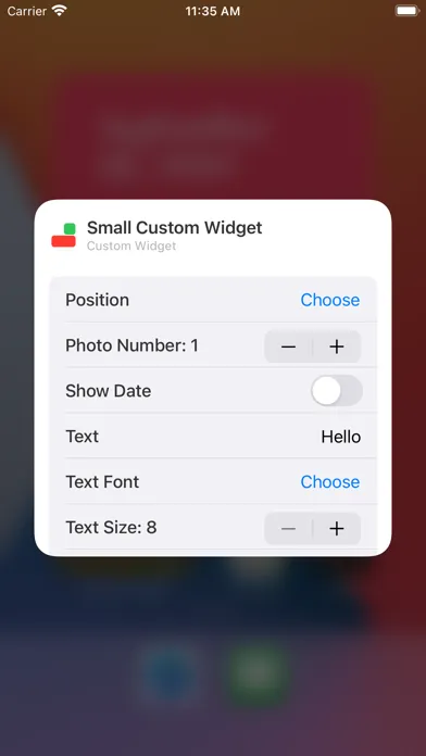 Custom Widgets - Photo & Text Screenshots