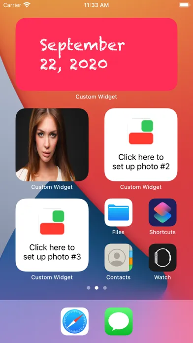 Custom Widgets - Photo & Text Screenshots