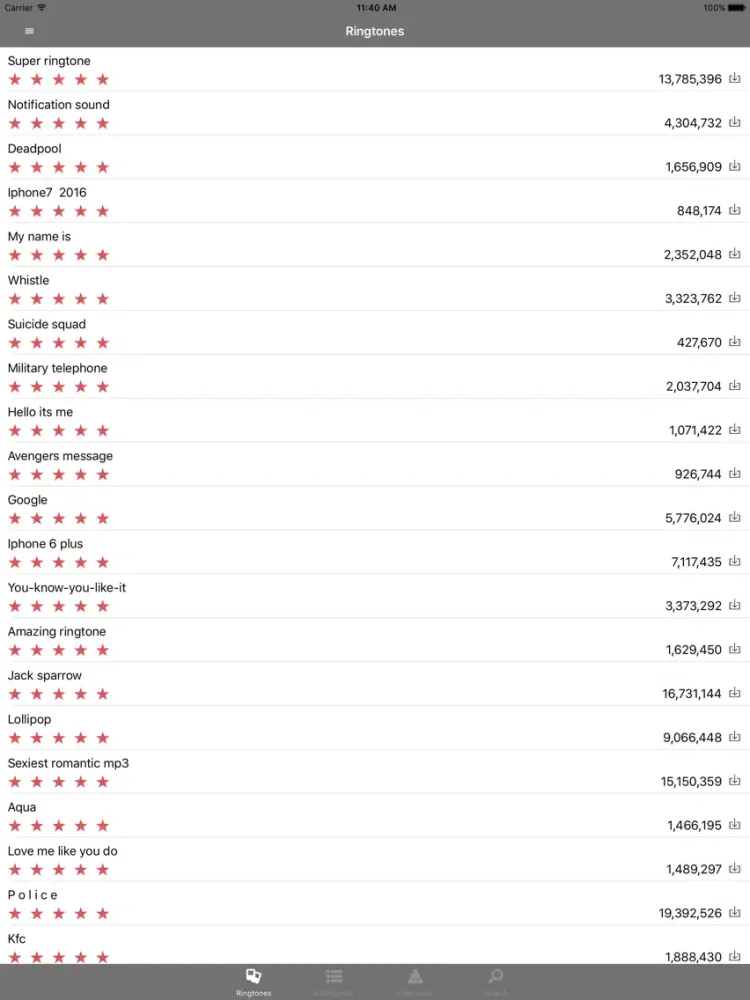 FREE Ringtones Unlimited iPad  Ekran Görüntüleri