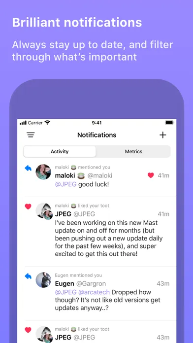 Ảnh chụp màn hình của Mast: for Mastodon
