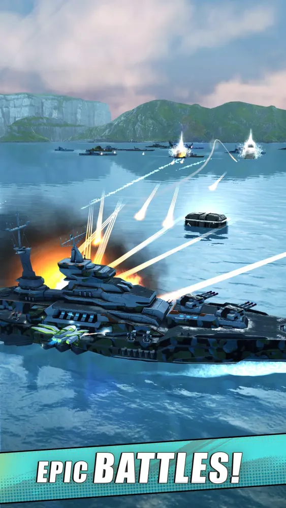 Capturas de tela do Idle Fleet: Warship Shooter