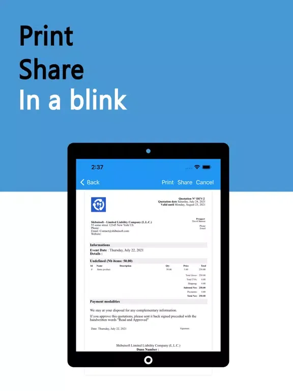 Captures d'écran de PragmaQuote: Quotes & Invoices iPad 