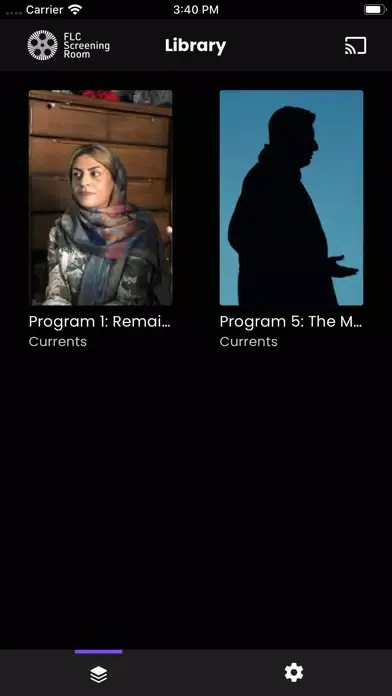 Capturas de tela do FLC Screening Room