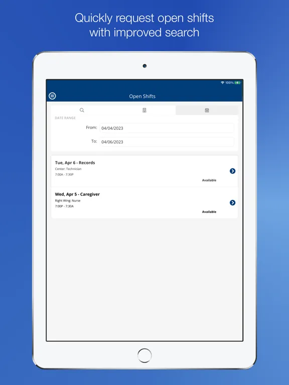 Inovalon WFM iPad  Screenshots