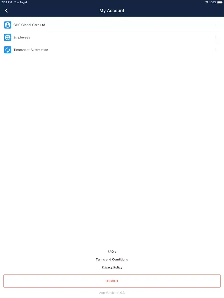 Tangkapan skrin Shiftsheets Business iPad 