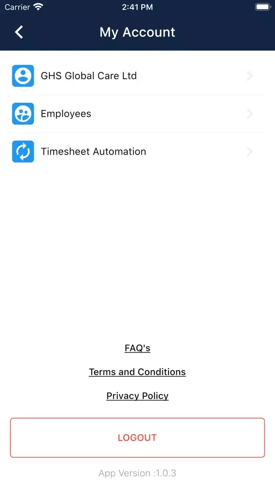 Tangkapan skrin Shiftsheets Business