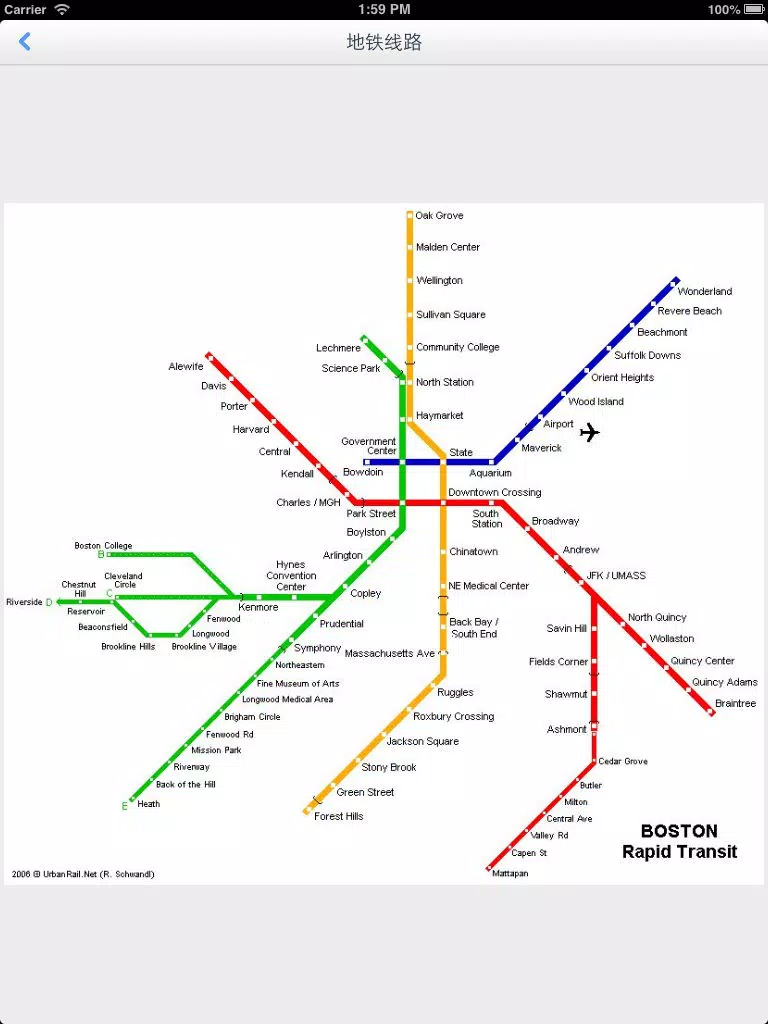 Boston Offline Map(offline map, subway map, GPS, tourist attractions information) iPad 应用截图