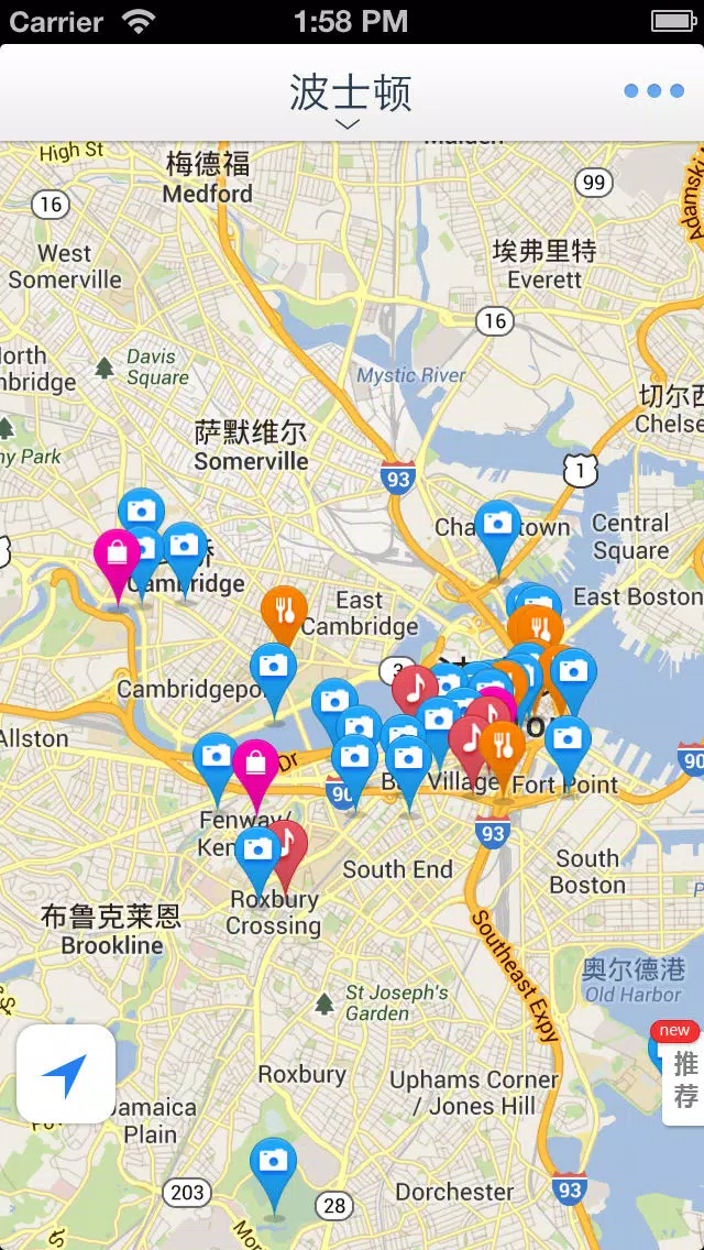 Boston Offline Map(offline map, subway map, GPS, tourist attractions information)应用截图