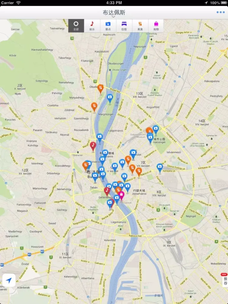 Budapest Offline Map(offline map, subway map, GPS, tourist attractions information) iPad  スクリーンショット