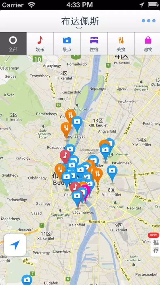 Budapest Offline Map(offline map, subway map, GPS, tourist attractions information) スクリーンショット