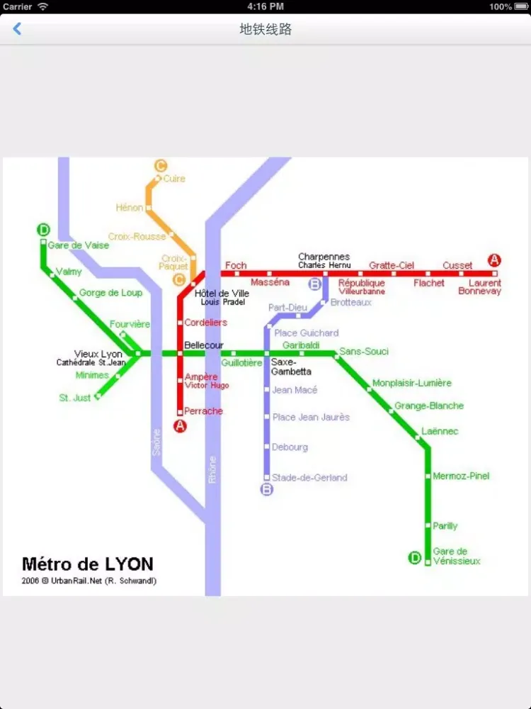 Lyons Offline Map(offline map, subway map, GPS, tourist attractions information) iPad  Screenshots