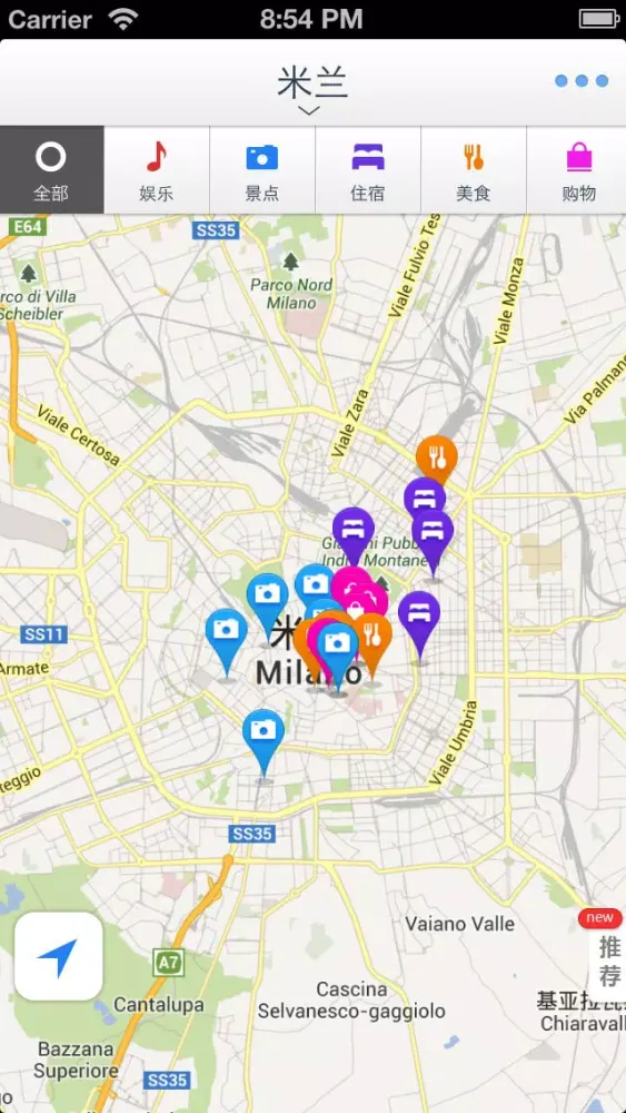 Milan Offline Map(offline map, subway map, GPS, tourist attractions information) Screenshots