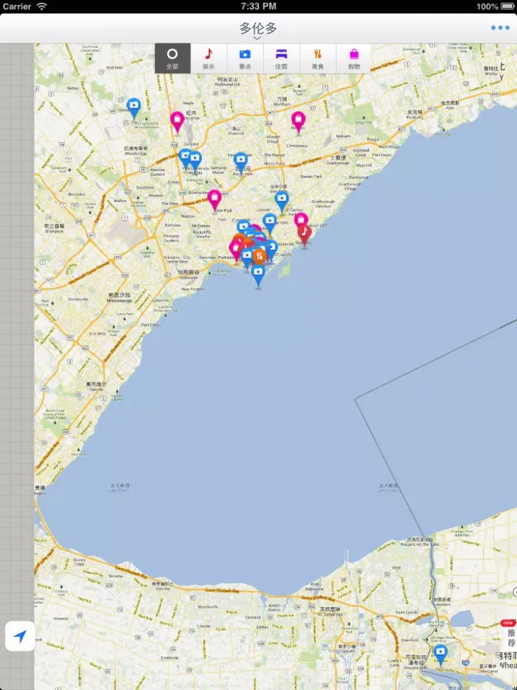 Toronto Offline Map(offline map, subway map, GPS, tourist attractions information) iPad Screenshots