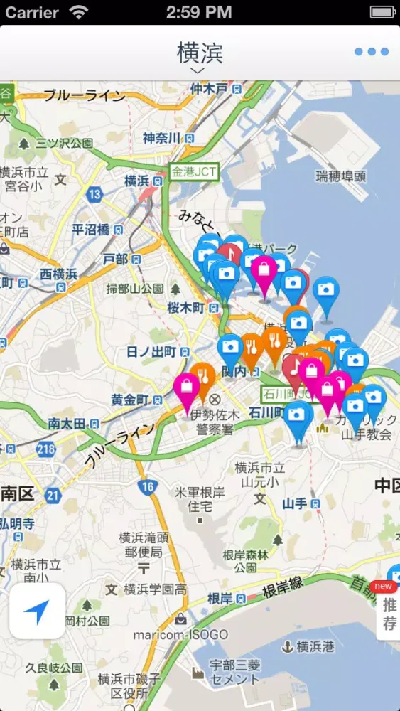 Yokohama Offline Map(offline map, subway map, GPS, tourist attractions information) Screenshots
