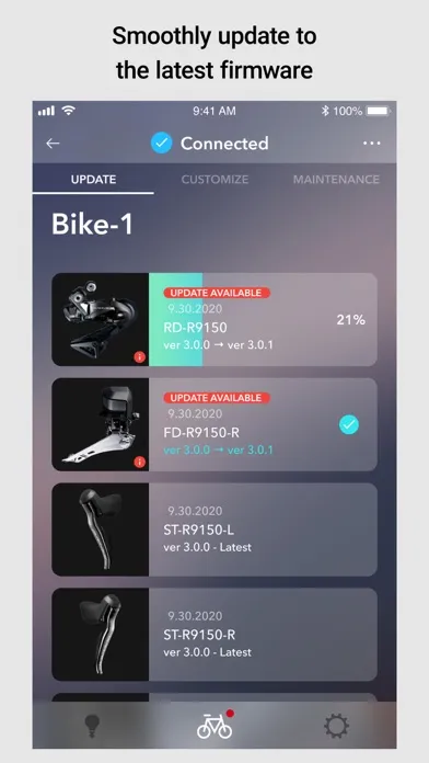 Ảnh chụp màn hình của E-TUBE PROJECT Cyclist
