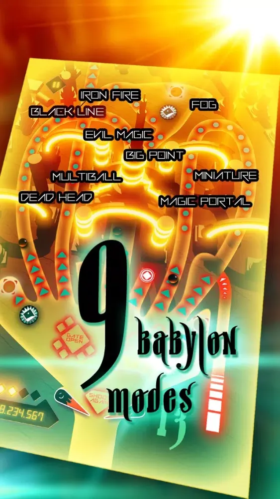 Tangkapan layar Babylon 2055 Pinball Lite