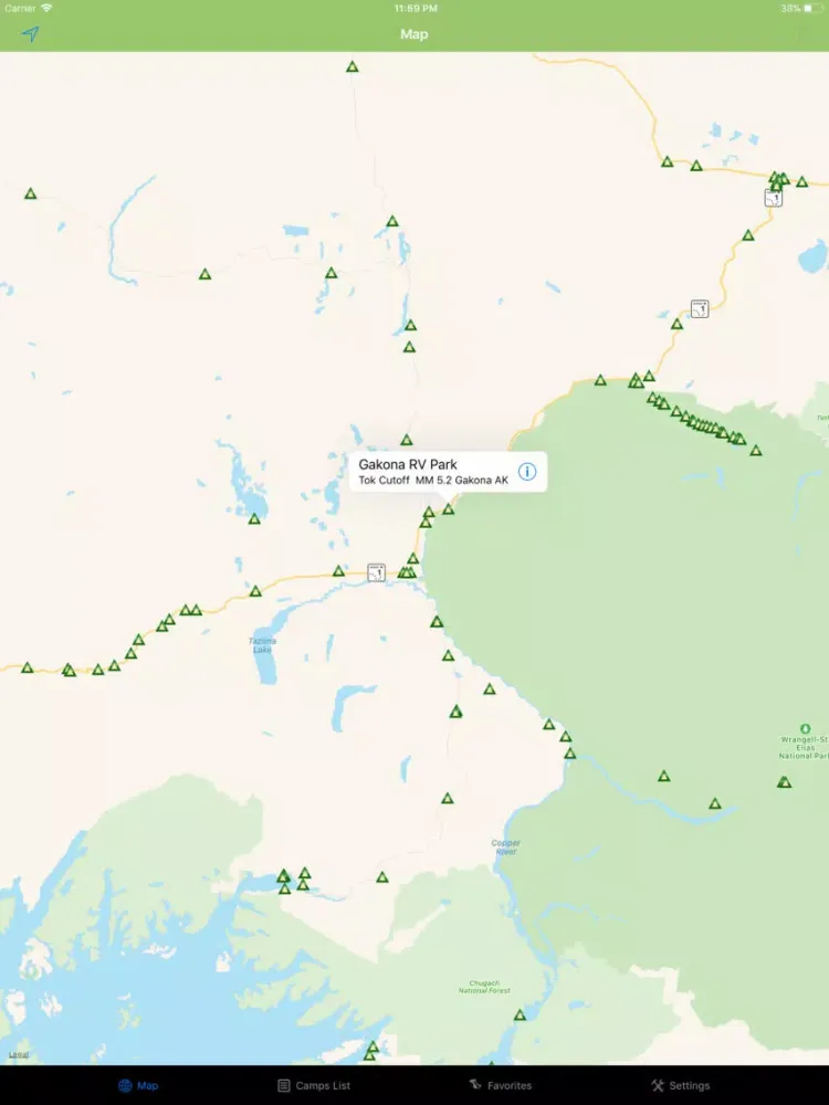 Скриншоты Alaska – Camping & RV spots iPad 