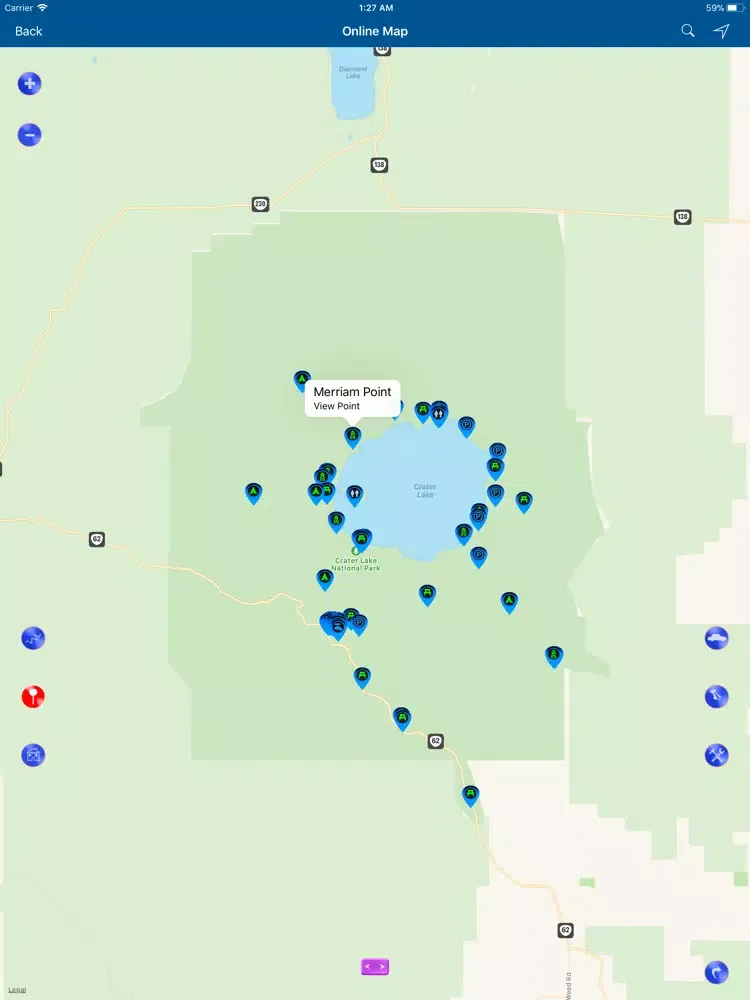 Скриншоты Crater Lake National Park Map iPad 