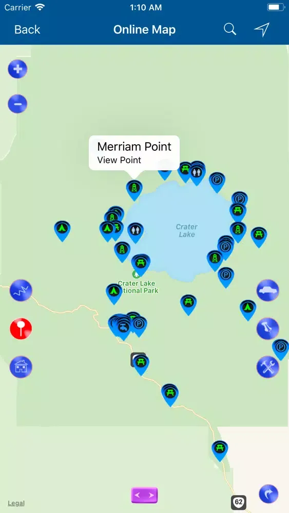 Скриншоты Crater Lake National Park Map