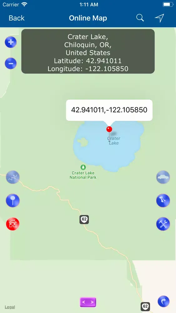 Скриншоты Crater Lake National Park Map