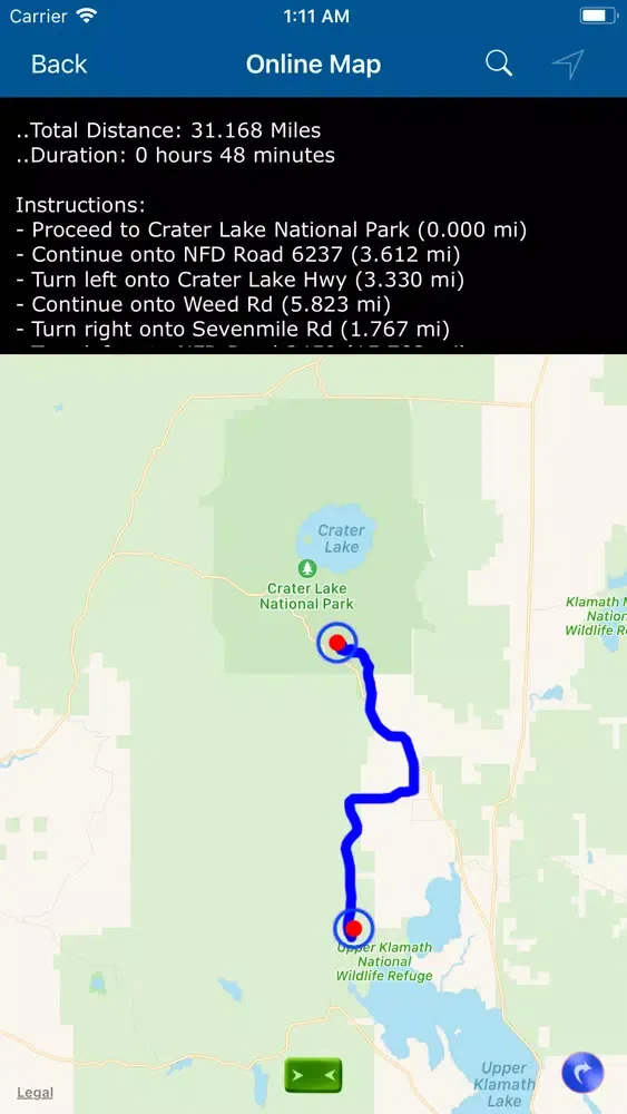 Скриншоты Crater Lake National Park Map