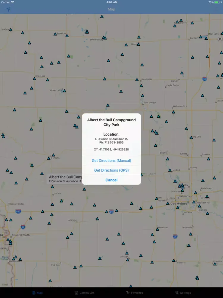 ภาพหน้าจอของ Iowa – Camping & RV spots iPad 