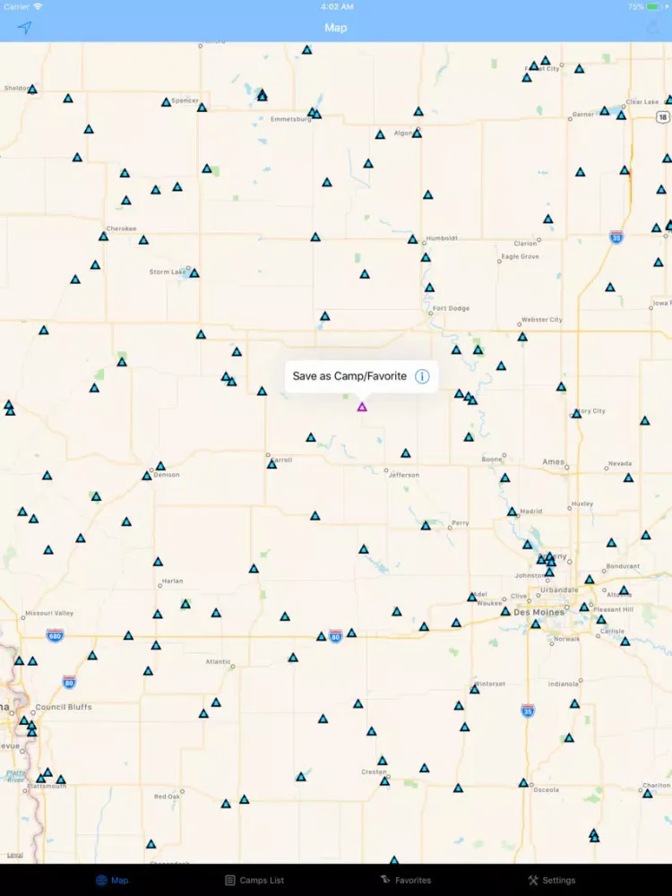 ภาพหน้าจอของ Iowa – Camping & RV spots iPad 