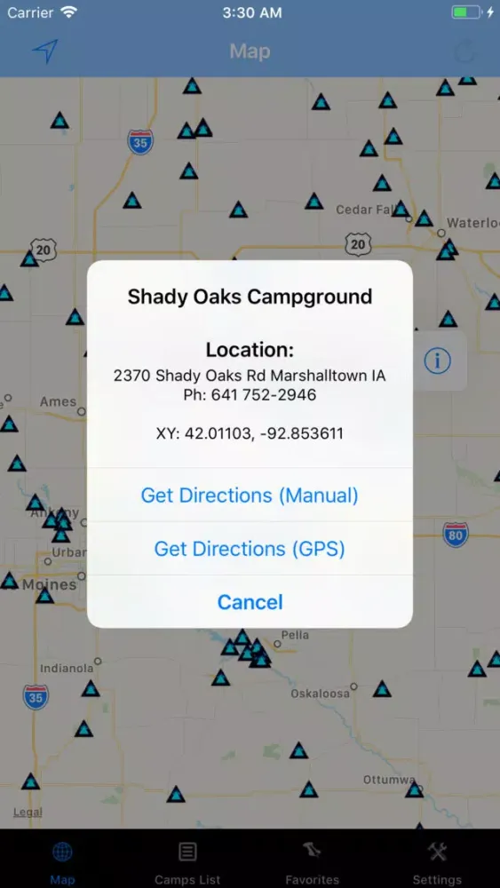 ภาพหน้าจอของ Iowa – Camping & RV spots