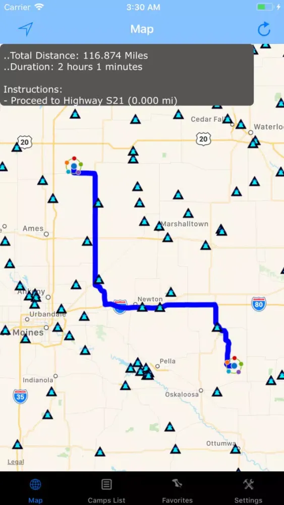 ภาพหน้าจอของ Iowa – Camping & RV spots