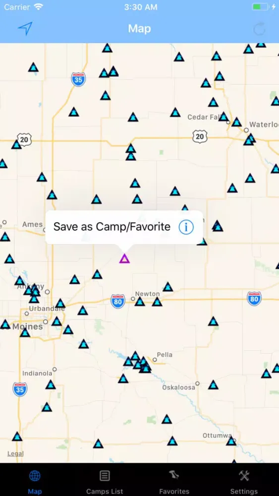 ภาพหน้าจอของ Iowa – Camping & RV spots