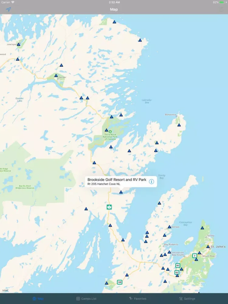 Captures d'écran de Newfoundland Island – Camps RV iPad 