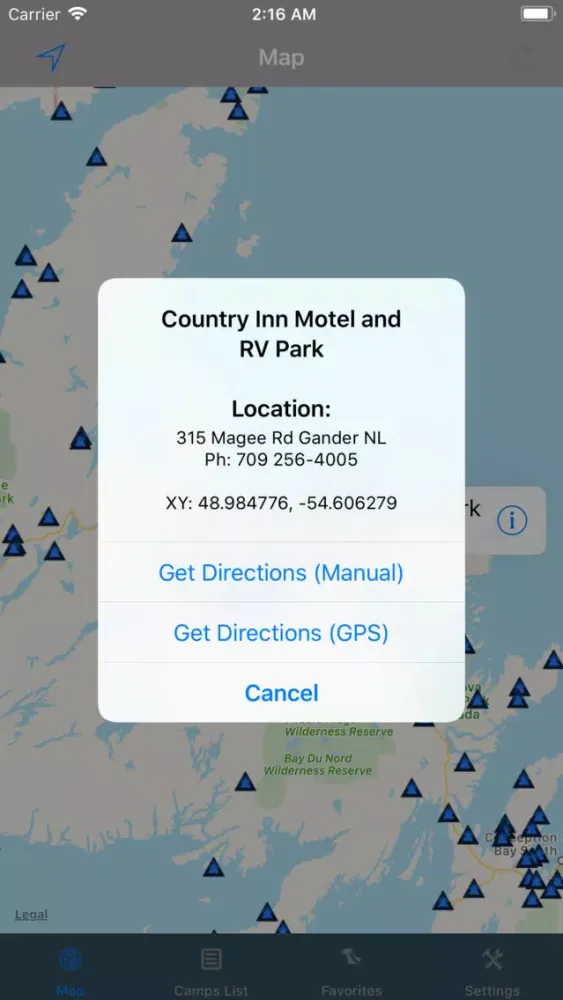 Captures d'écran de Newfoundland Island – Camps RV
