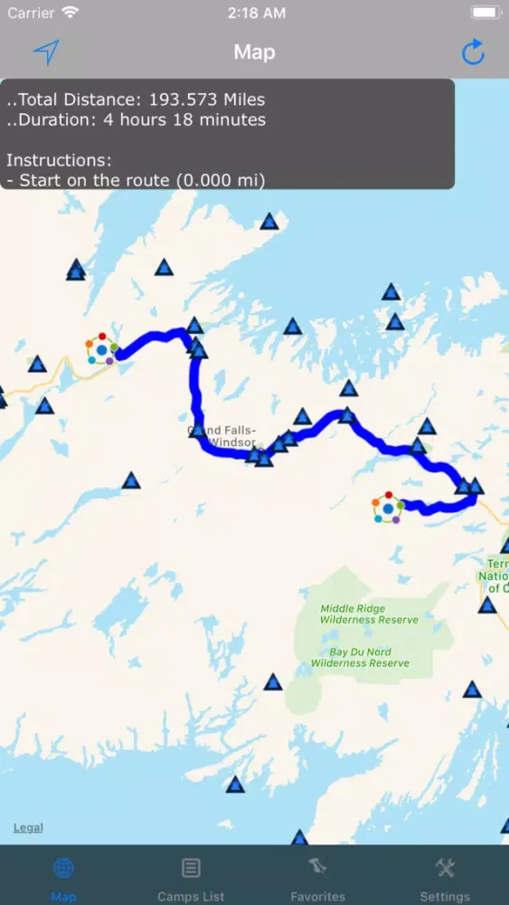 Captures d'écran de Newfoundland Island – Camps RV
