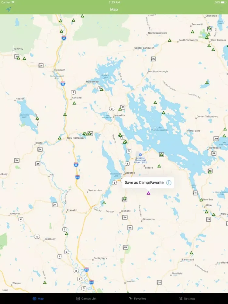 New Hampshire – Camping & RV's iPad  Screenshots