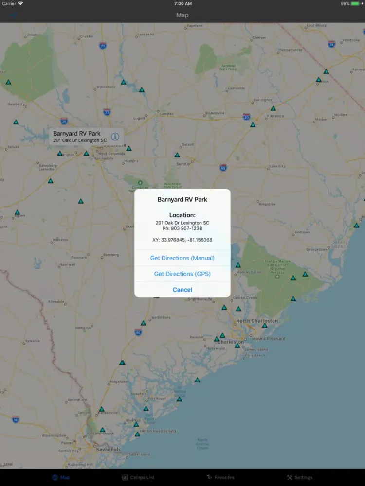 ภาพหน้าจอของ South Carolina – Camping & RVs iPad 