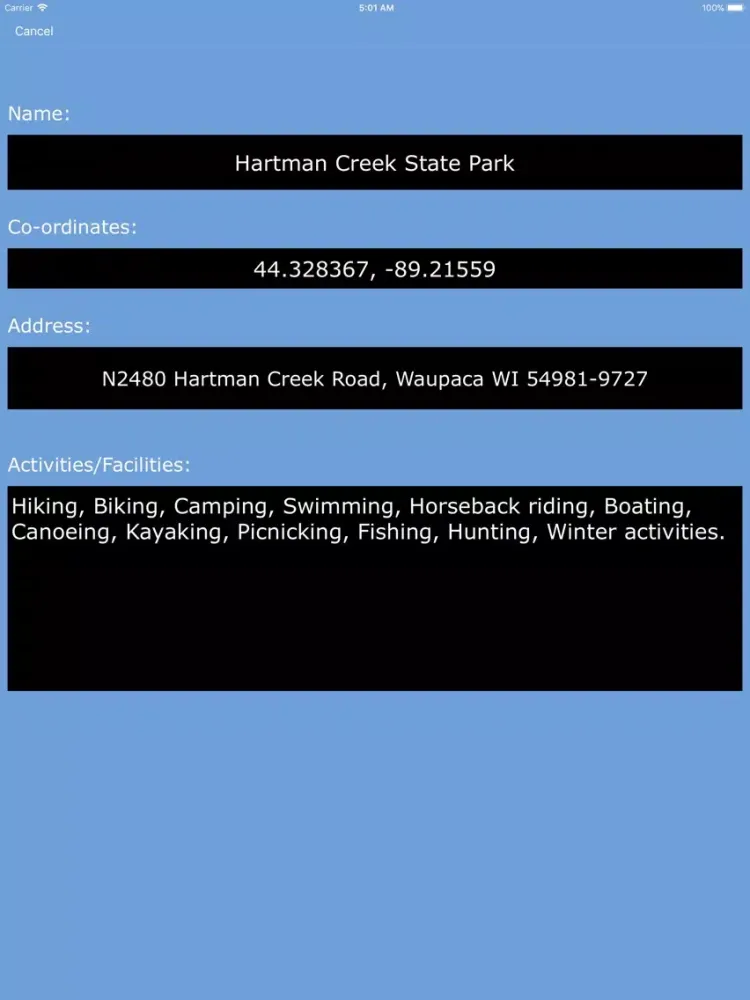 Скриншоты Wisconsin State Parks & Areas iPad 