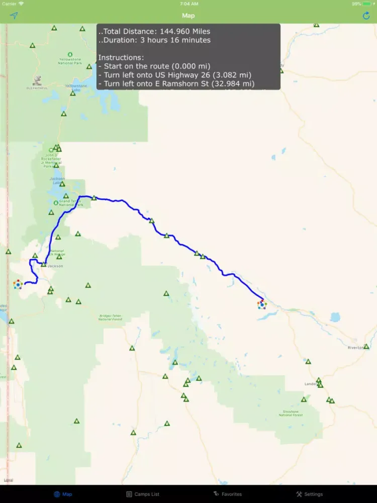 Screenshot di Wyoming – Camping & RV spots iPad 