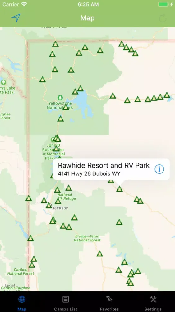 Screenshot di Wyoming – Camping & RV spots