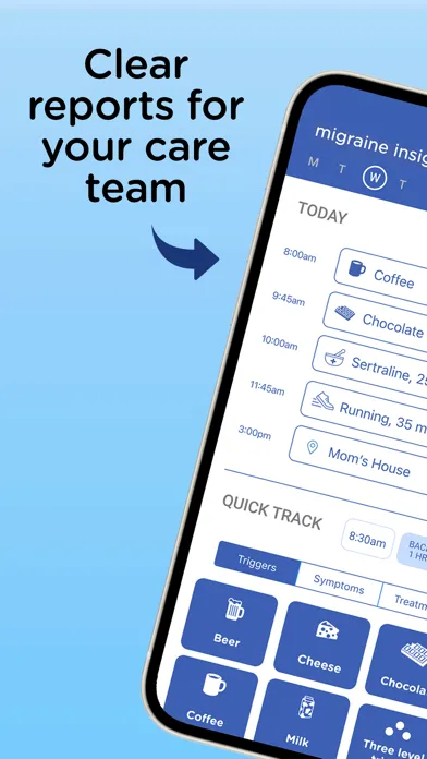 Tangkapan skrin Migraine Insight: Tracker