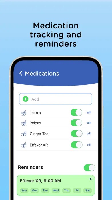Tangkapan skrin Migraine Insight: Tracker