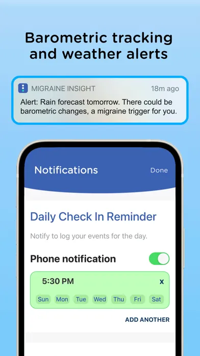 Tangkapan skrin Migraine Insight: Tracker