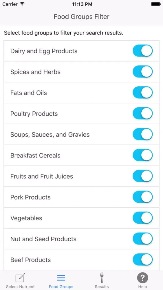 ภาพหน้าจอของ GetNutrient