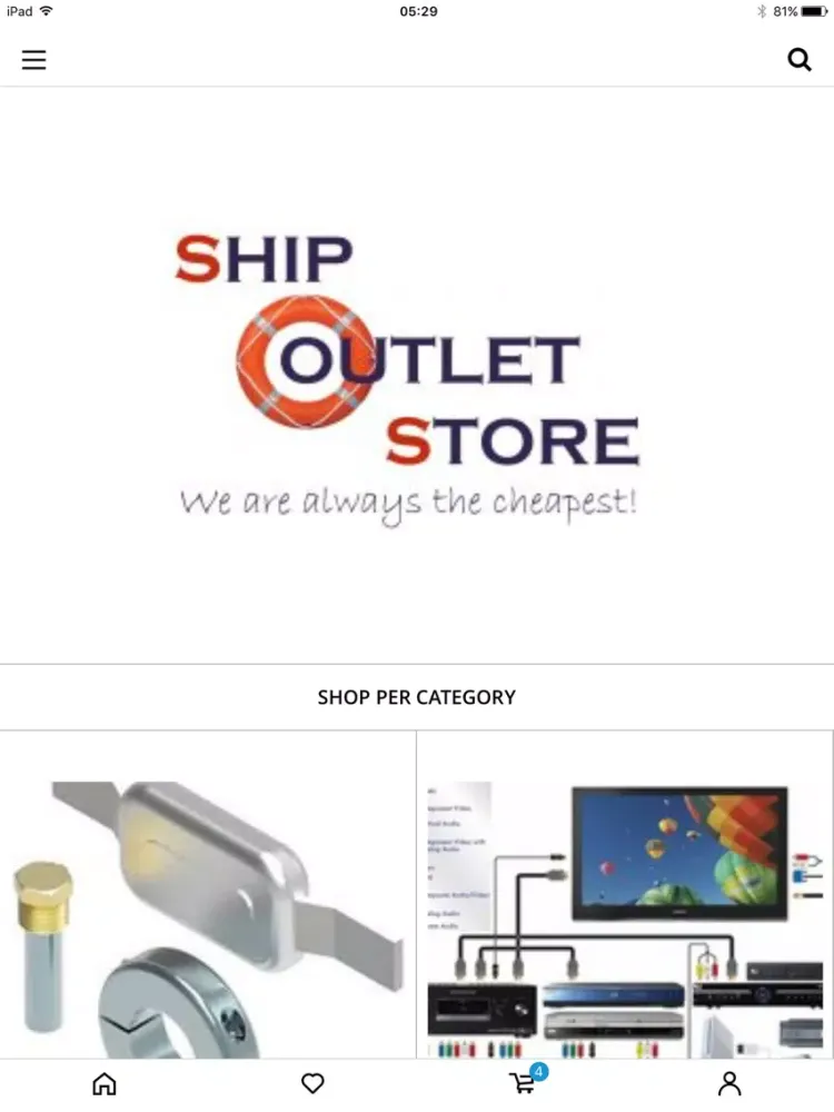 Capturas de tela do Ship Outlet Store iPad 
